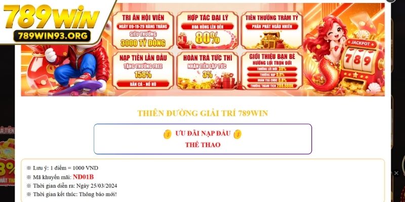 Khuyến mãi thể thao, nạp tiền lần đầu thưởng 30%