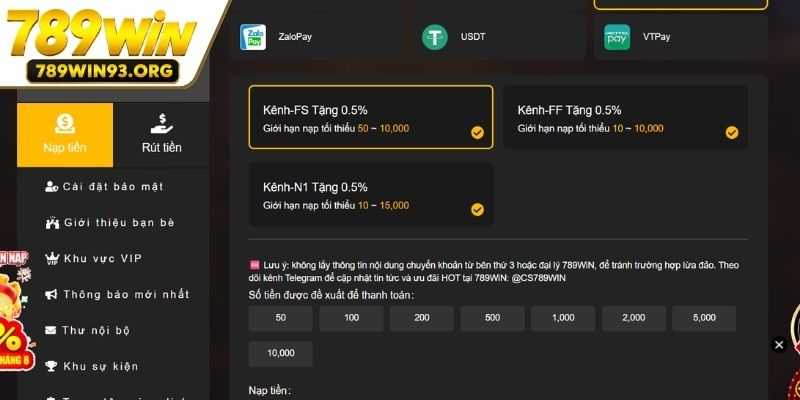 Hướng dẫn từng bước nạp tiền 789Win đơn giản nhất